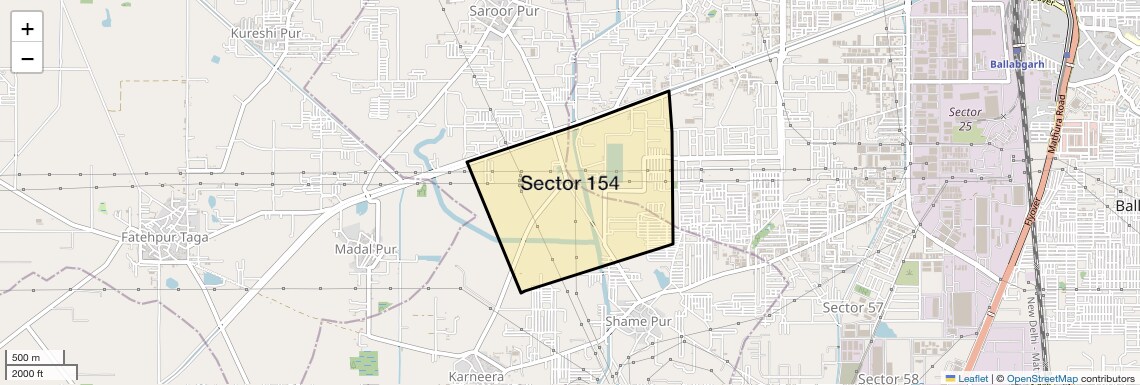 Location Map of Sector 154, Faridabad