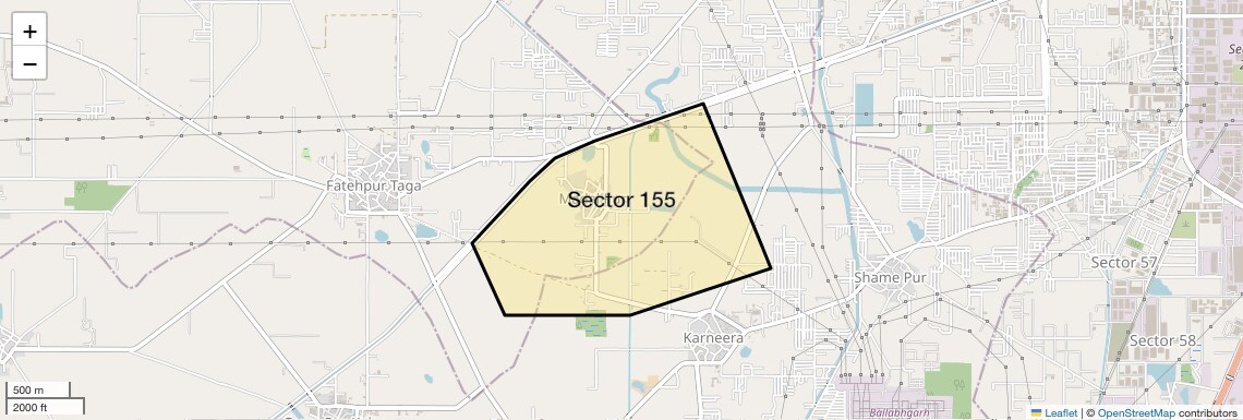 Location Map of Sector 155, Faridabad