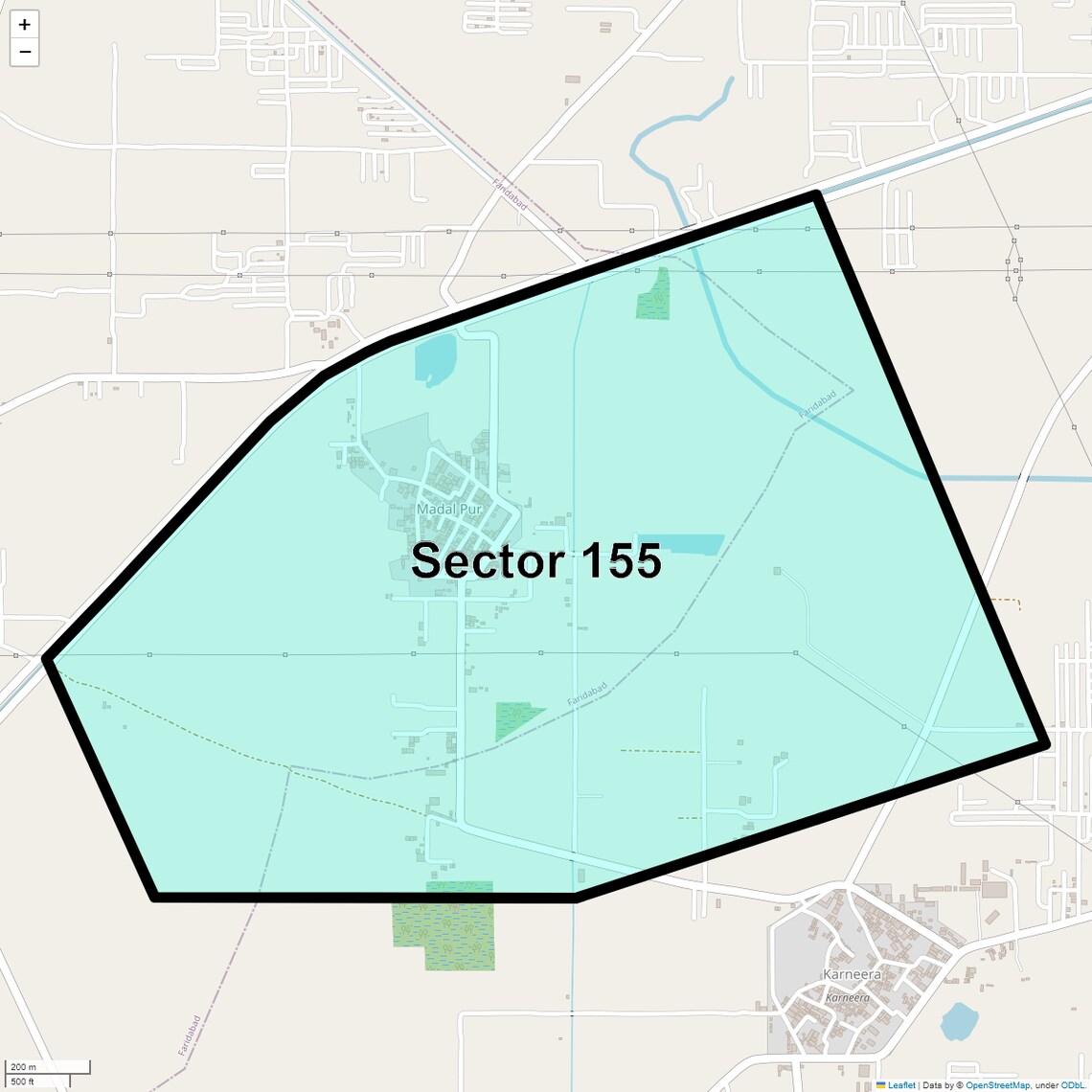 Location Map of Sector 155, Faridabad