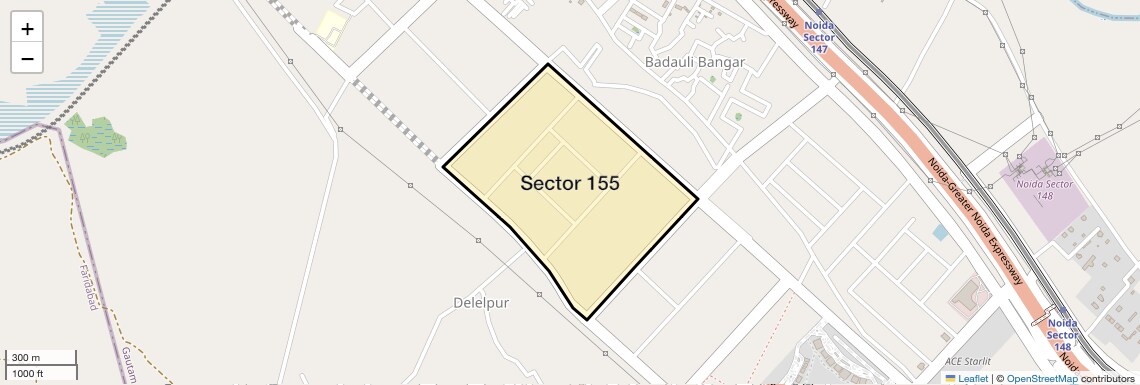 Location Map of Sector 155, Noida
