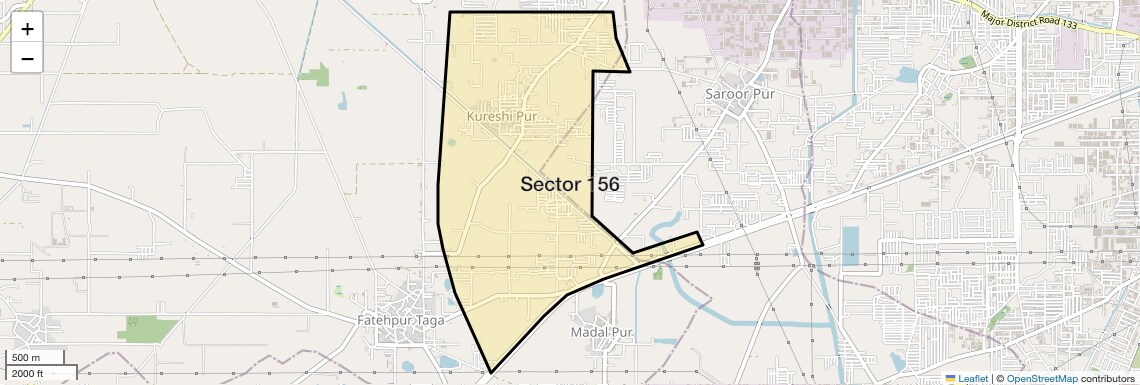 Location Map of Sector 156, Faridabad