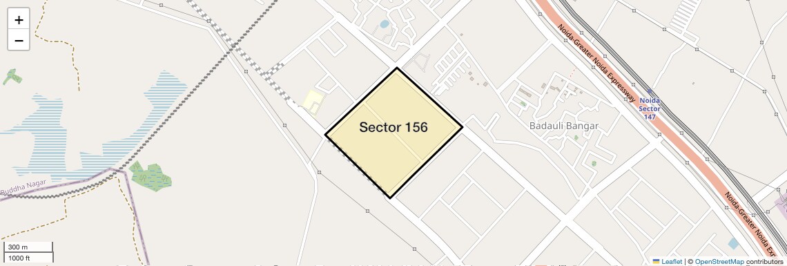 Location Map of Sector 156, Noida