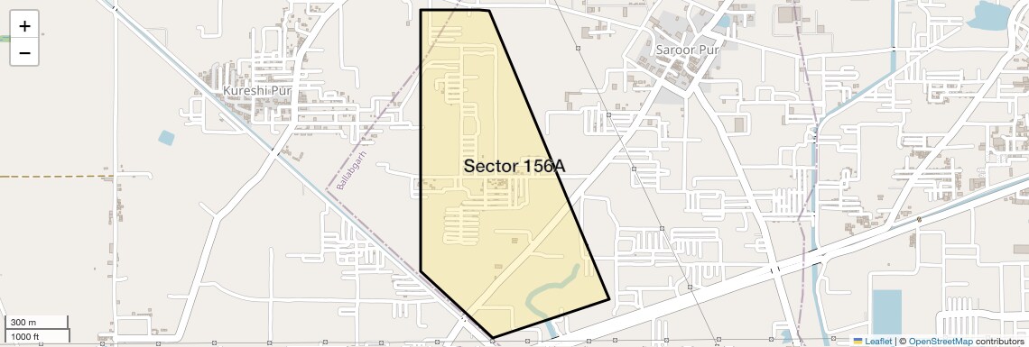 Location Map of Sector 156A, Faridabad