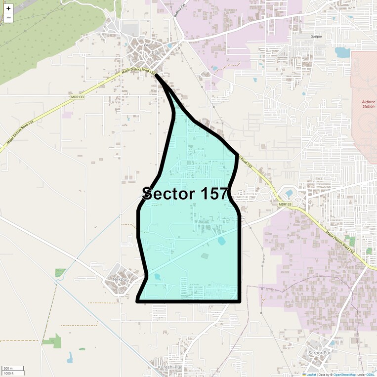Location Map of Sector 157