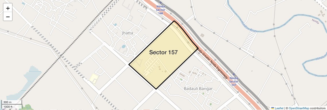 Location Map of Sector 157, Noida