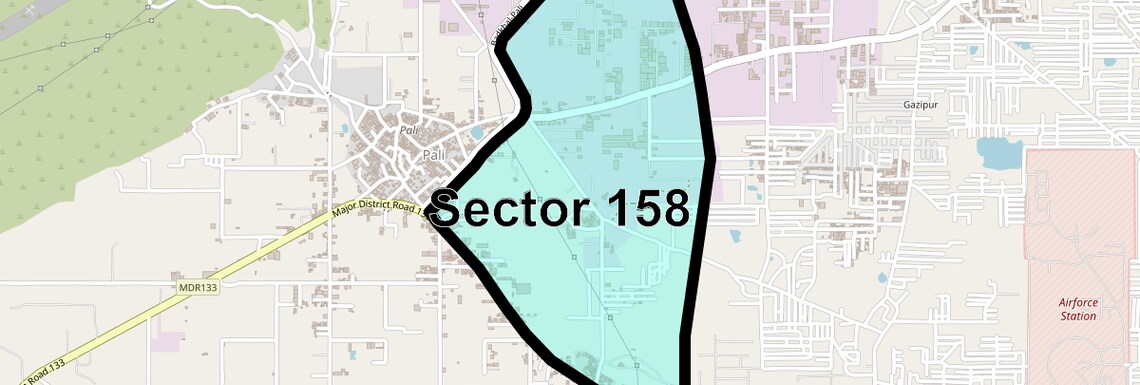 Location Map of Sector 158, Faridabad