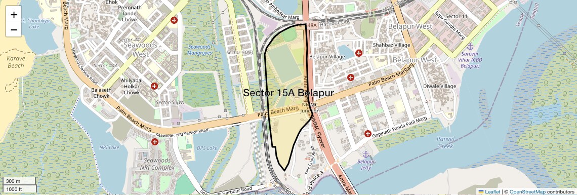 Location Map of Sector 15A Belapur, Navi Mumbai