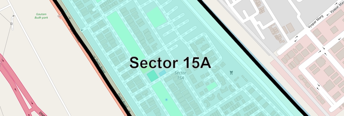 Location Map of Sector 15A, Noida