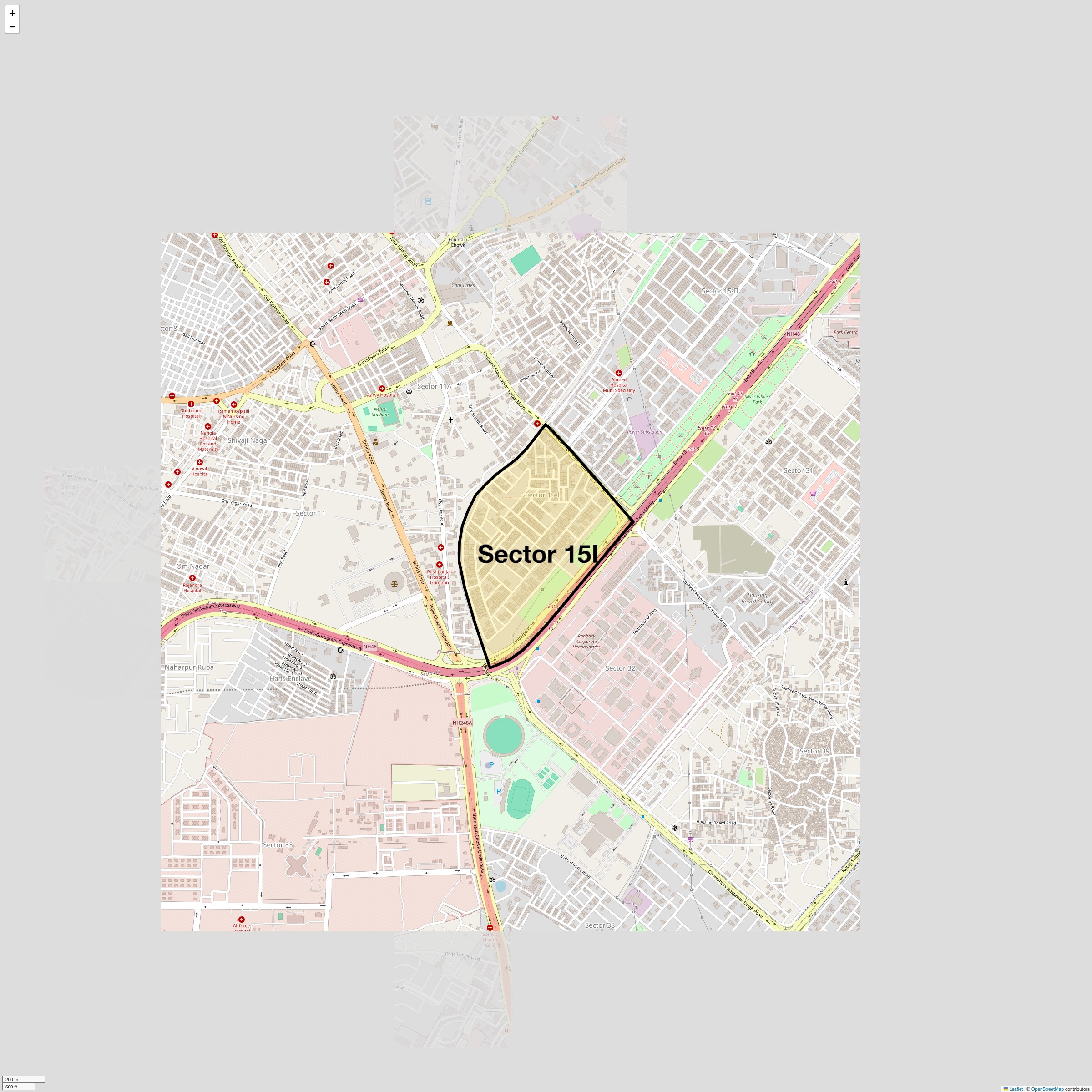 Location Map of Sector 15i, Gurgaon