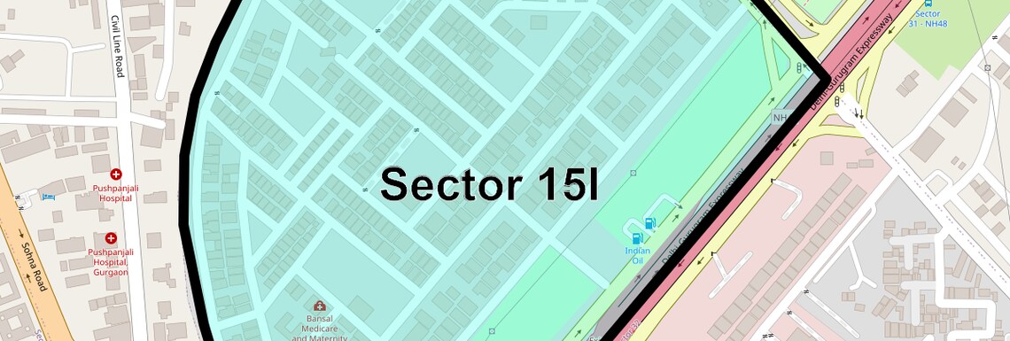 Location Map of Sector 15i, Gurgaon