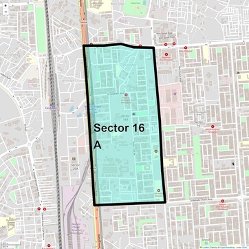 Location Map of Sector 16 A, Faridabad