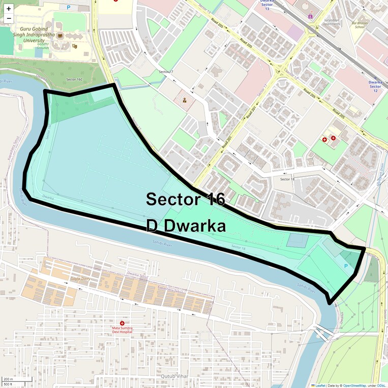 Location Map of Sector 16 D Dwarka