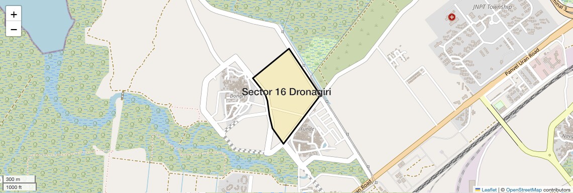 Location Map of Sector 16 Dronagiri, Navi Mumbai