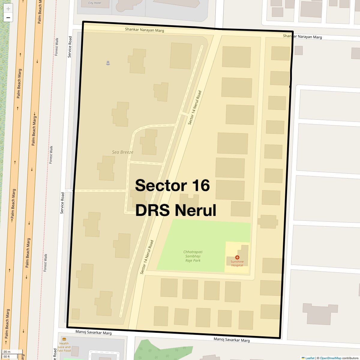 Location Map of Sector 16 Drs Nerul, Navi Mumbai
