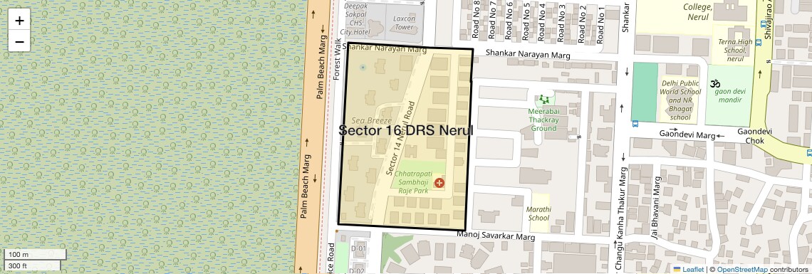 Location Map of Sector 16 DRS Nerul, Navi Mumbai