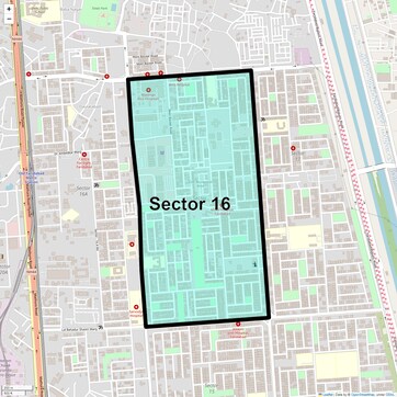 Location Map of Sector 16, Faridabad