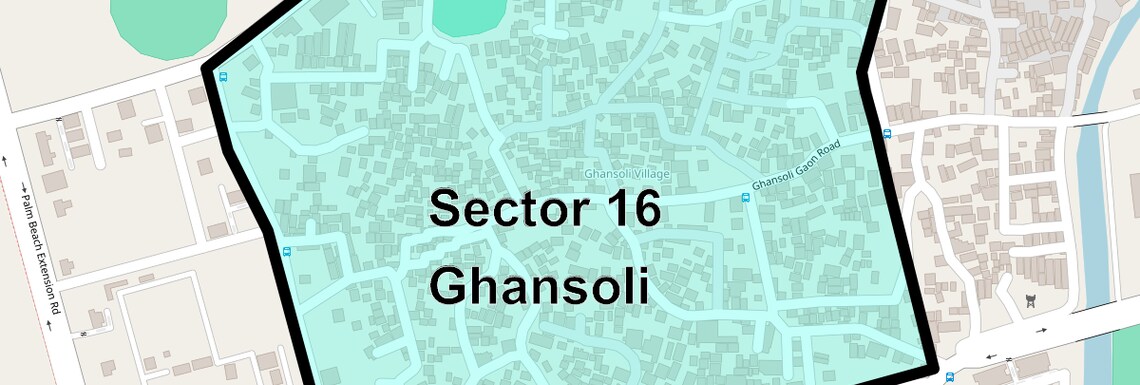Location Map of Sector 16 Ghansoli, Navi Mumbai