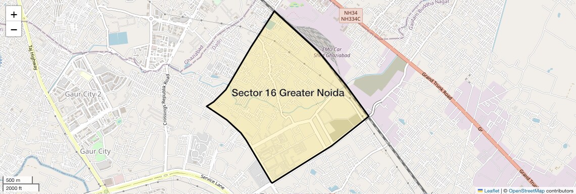 Location Map of Sector 16 Greater Noida, Greater Noida
