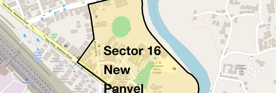 Location Map of Sector 16 New Panvel East, Navi Mumbai
