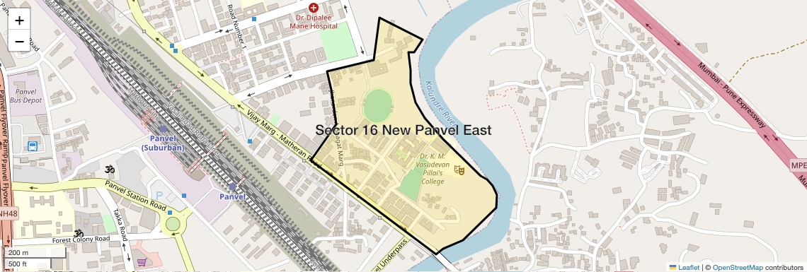 Location Map of Sector 16 New Panvel East, Navi Mumbai