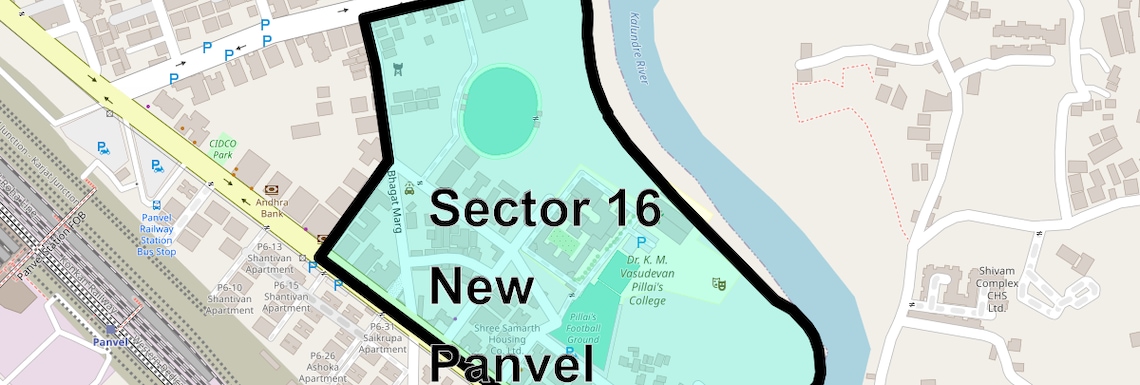 Location Map of Sector 16 New Panvel East, Navi Mumbai