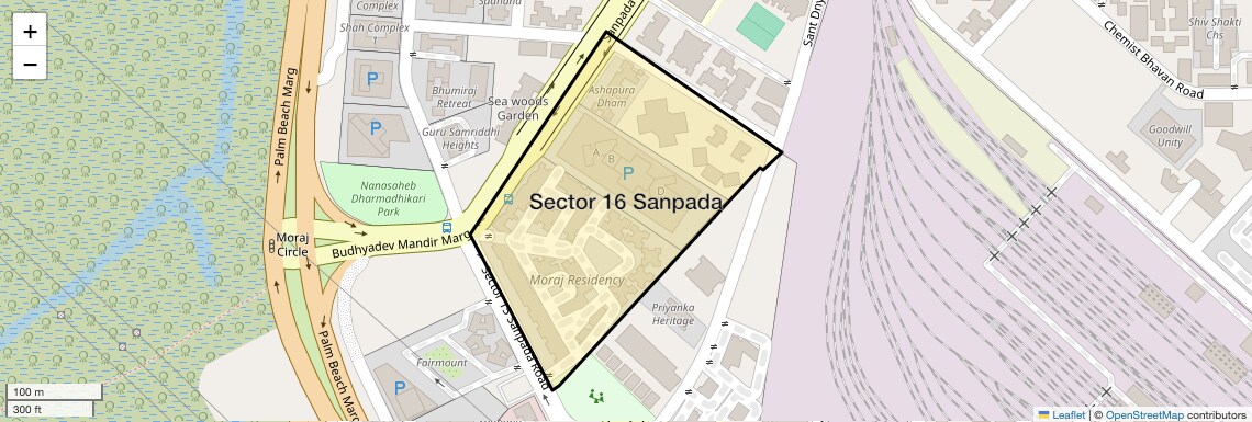 Location Map of Sector 16 Sanpada, Navi Mumbai