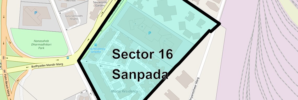 Location Map of Sector 16 Sanpada, Navi Mumbai