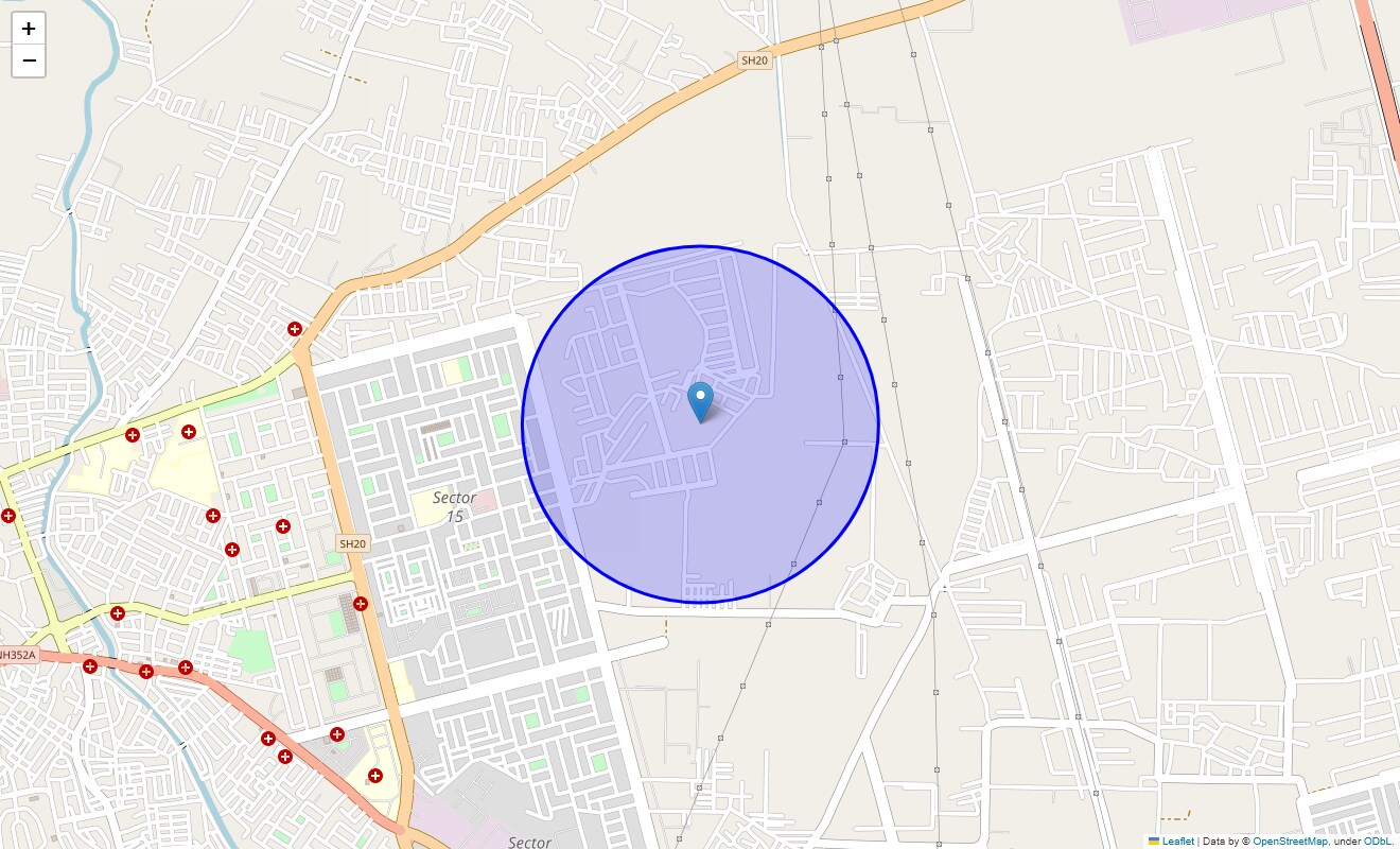 Location Map of Sector 16, Sonipat