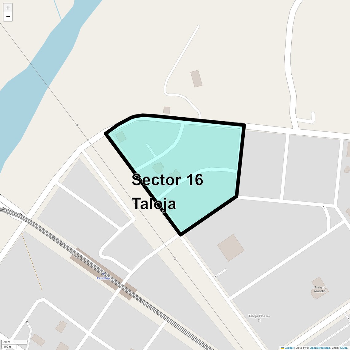 Location Map of Sector 16 Taloja, Navi Mumbai
