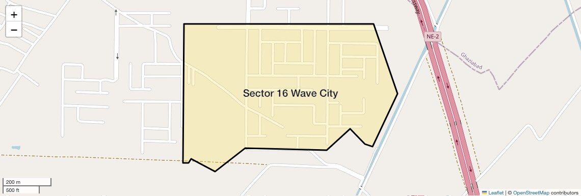 Location Map of Sector 16 Wave City, Ghaziabad