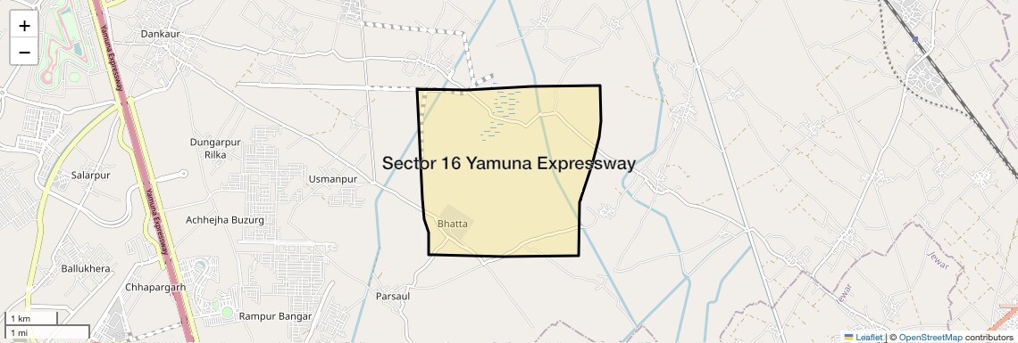 Location Map of Sector 16 Yamuna Expressway, Greater Noida