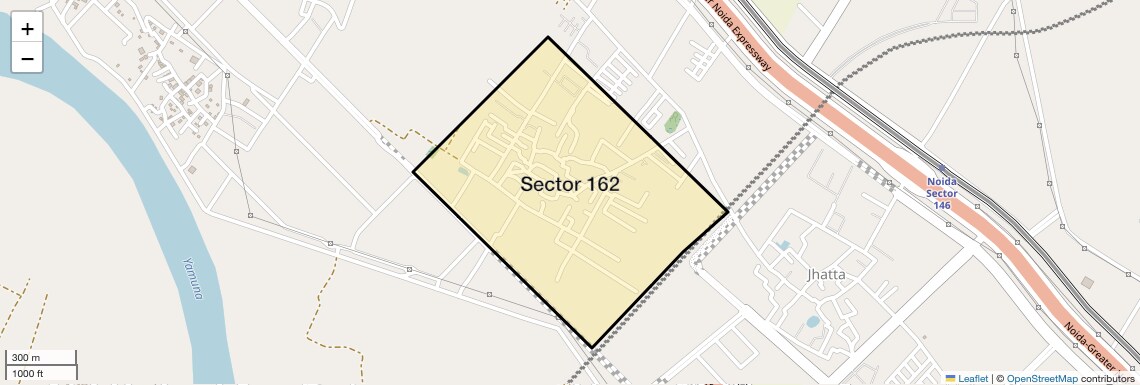 Location Map of Sector 162, Noida