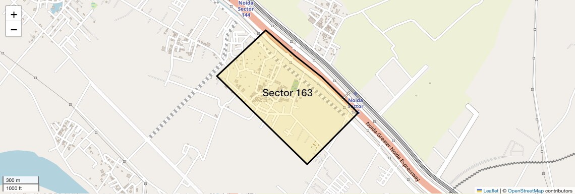 Location Map of Sector 163, Noida