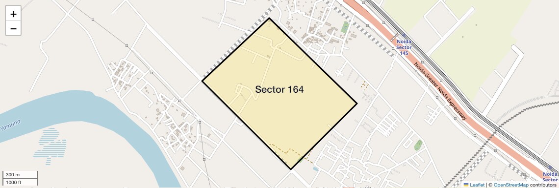 Location Map of Sector 164, Noida