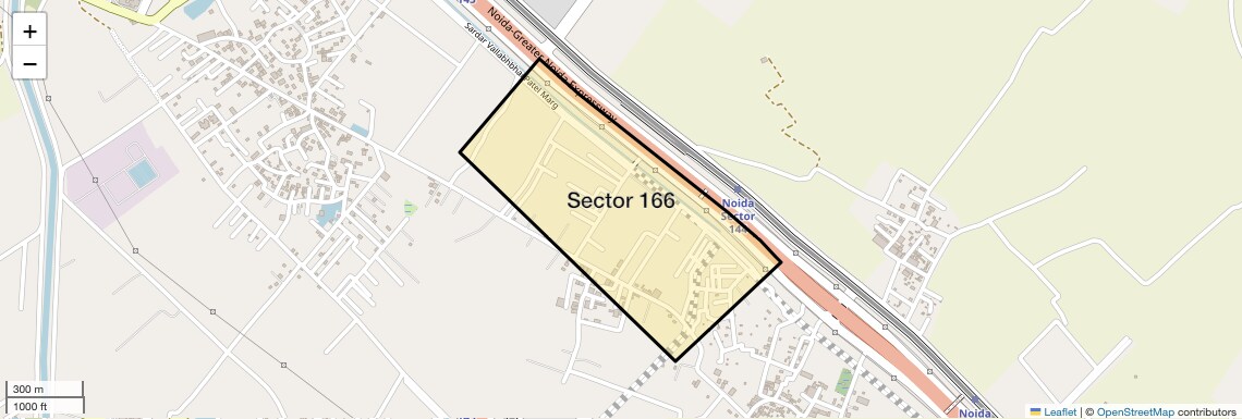 Location Map of Sector 166, Noida