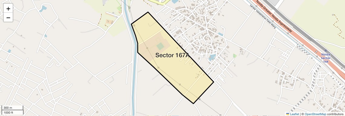 Location Map of Sector 167A, Noida