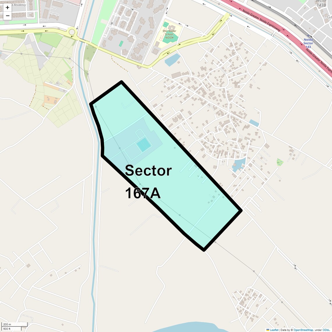 Location Map of Sector 167a, Noida