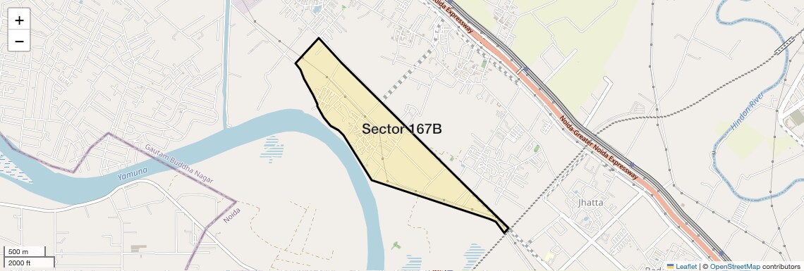 Location Map of Sector 167B, Noida