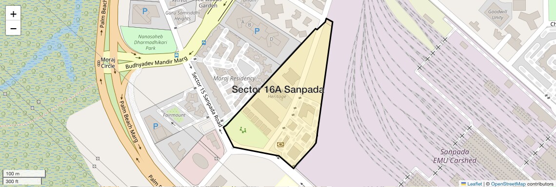 Location Map of Sector 16A Sanpada, Navi Mumbai