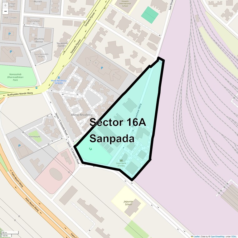 Location Map of Sector 16a Sanpada