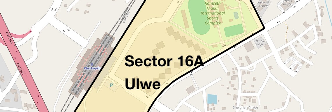 Location Map of Sector 16a Ulwe, Navi Mumbai