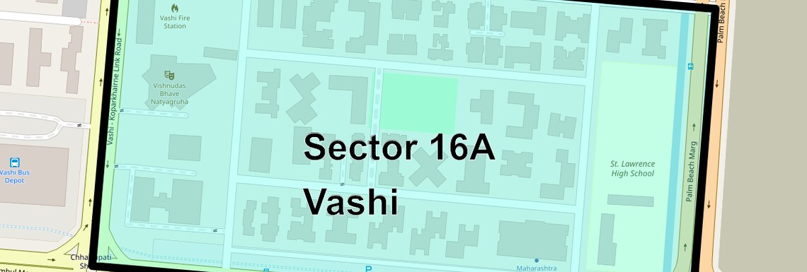 Location Map of Sector 16a Vashi, Navi Mumbai