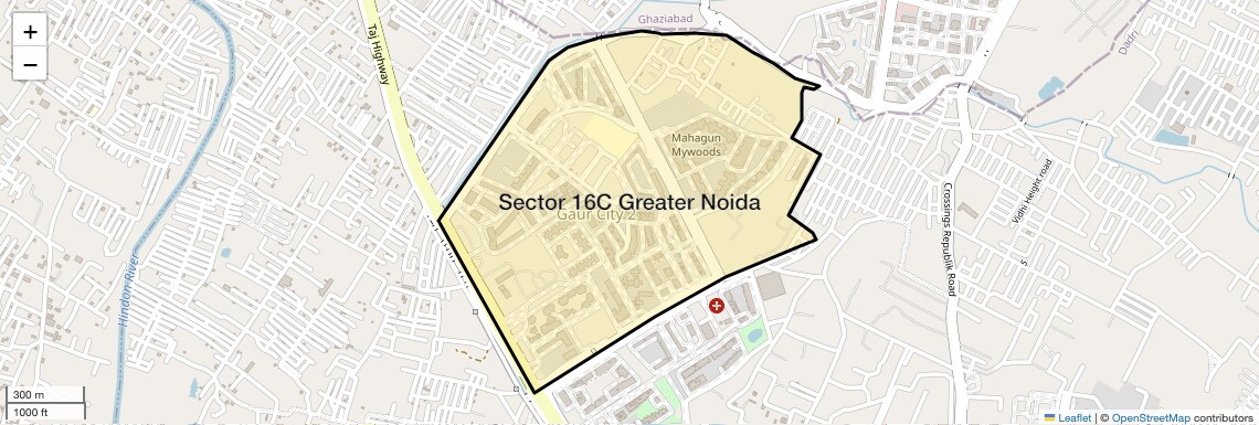 Location Map of Sector 16C Greater Noida, Greater Noida