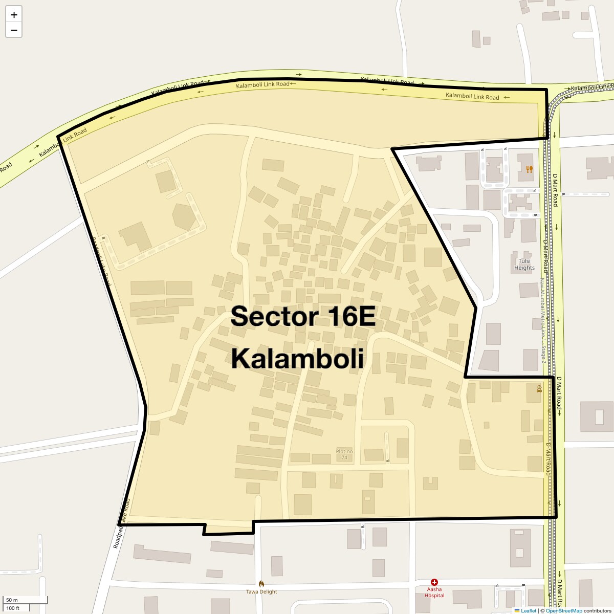 Location Map of Sector 16e Kalamboli, Navi Mumbai