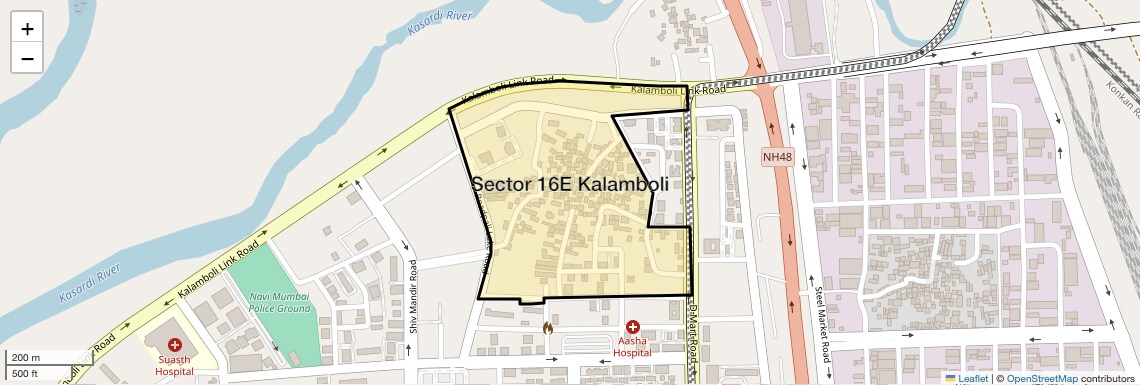 Location Map of Sector 16e Kalamboli, Navi Mumbai