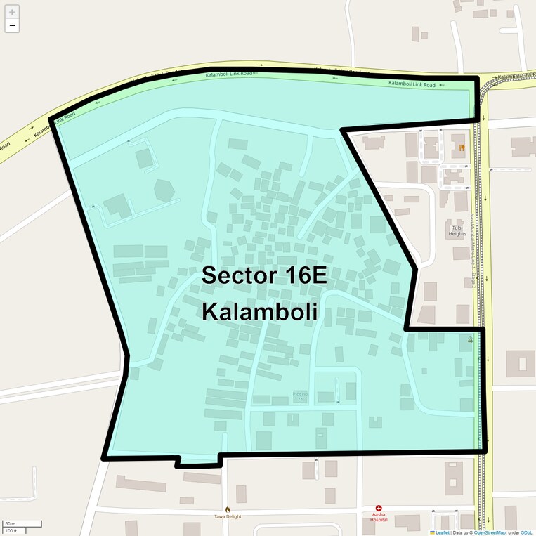 Location Map of Sector 16e Kalamboli