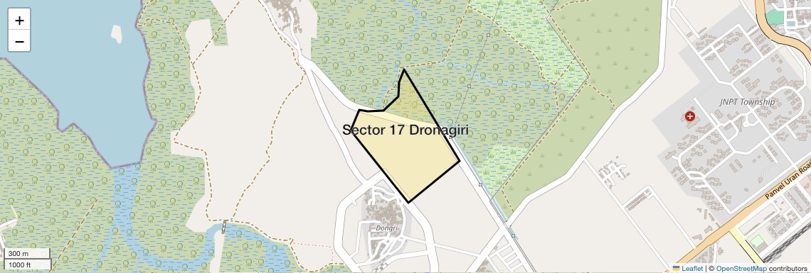 Location Map of Sector 17 Dronagiri, Navi Mumbai