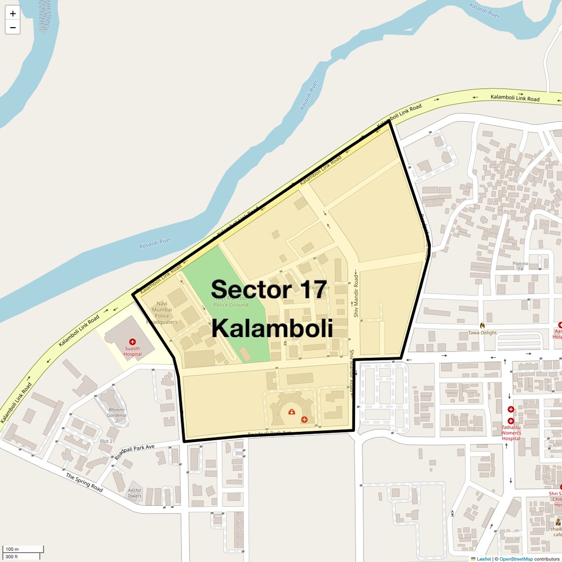 Location Map of Sector 17 Kalamboli, Navi Mumbai