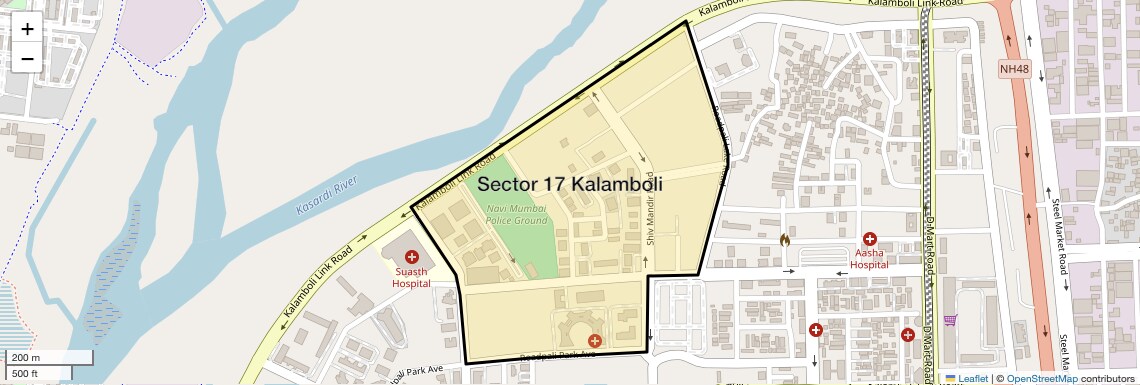 Location Map of Sector 17 Kalamboli, Navi Mumbai