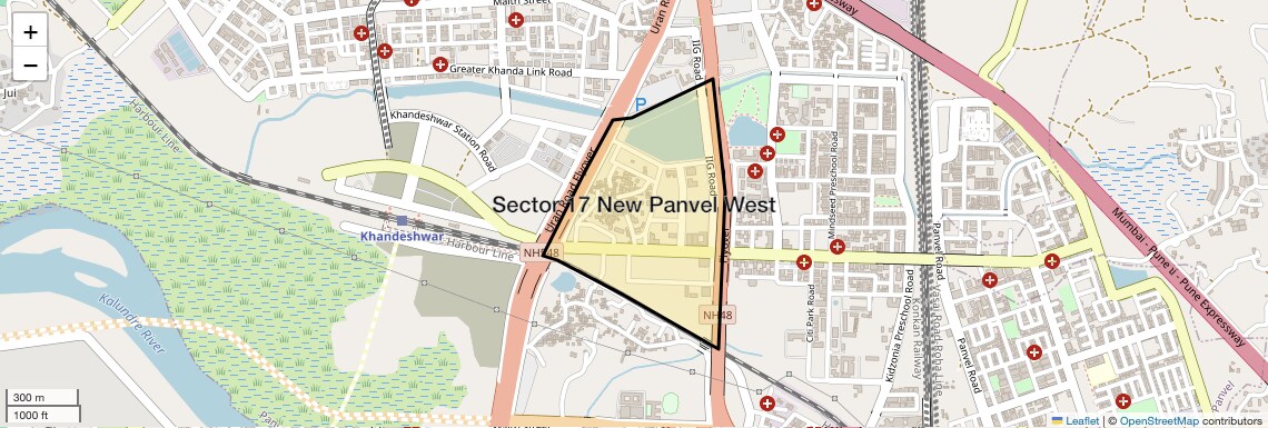 Location Map of Sector 17 New Panvel West, Navi Mumbai
